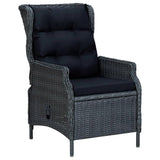 vidaXL Reclining Garden Chair with Cushions Poly Rattan Dark Gray 3300
