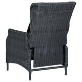 vidaXL Reclining Garden Chair with Cushions Poly Rattan Dark Gray 3300