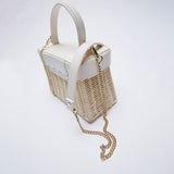 Vintage Woven Rattan Bag Flip Box