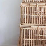 Rattan storage basket with lid