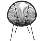 Black Rattan Bungee Lounge Chair
