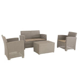 ALTA All Weather Faux Rattan 4 Person Seating Set with Cushions