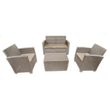 ALTA All Weather Faux Rattan 4 Person Seating Set with Cushions
