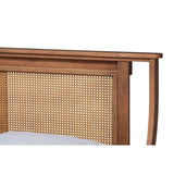 Baxton Studio Jamila Modern Transitional Walnut Brown Finished Wood and Synthetic Rattan Full Size Platform Bed