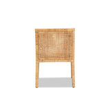 Baxton Studio Karis Modern and Contemporary Natural Finished Wood and Rattan Armchair