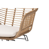 Baxton Studio Giorgia Modern and Contemporary Beige Fabric Upholstered and Brown Synthetic Rattan 3-Piece Patio Set