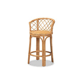 Baxton Studio Orchard Modern Bohemian Natural Brown Rattan Counter Stool