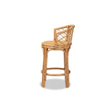 Baxton Studio Orchard Modern Bohemian Natural Brown Rattan Counter Stool