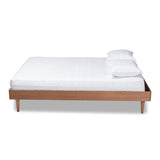 Baxton Studio Rina Mid-Century Modern Ash Wanut Finished Queen Size Wood Bed Frame