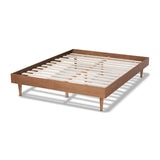 Baxton Studio Rina Mid-Century Modern Ash Wanut Finished Queen Size Wood Bed Frame