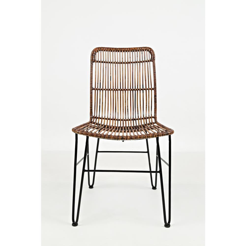 Urban Dweller Wire and Rattan Dining Chair, Set of 2