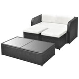 vidaXL 4 Piece Garden Lounge Set with Cushions Poly Rattan Black, 42481