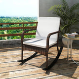 vidaXL Outdoor Rocking Chair Brown Poly Rattan, 42492