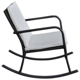vidaXL Outdoor Rocking Chair Black Poly Rattan, 42493