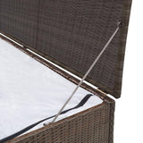 vidaXL Garden Storage Box Brown 47.2"x19.7"x23.6" Poly Rattan, 42499