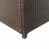 vidaXL Garden Storage Box Brown 47.2"x19.7"x23.6" Poly Rattan, 42499