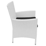 vidaXL Garden Chairs 2 pcs with Cushions Poly Rattan Cream White, 42503