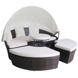 vidaXL Outdoor Lounge Bed Poly Rattan Brown, 42578