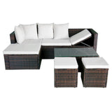 vidaXL 4 Piece Garden Lounge Set with Cushions Poly Rattan Brown, 42585
