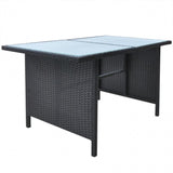 vidaXL 6 Piece Outdoor Dining Set with Cushions Poly Rattan Black, 42643