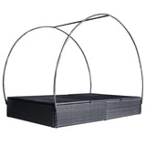 vidaXL Double Sun Lounger with Canopy Poly Rattan Black, 42665