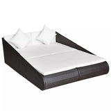 vidaXL Garden Bed Brown 79.1"x54.7" Poly Rattan, 42666