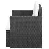 vidaXL Garden Chair with Cushions and Pillows Poly Rattan Black, 42669