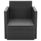 vidaXL Garden Chair with Cushions and Pillows Poly Rattan Black, 42669
