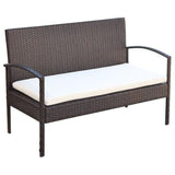 vidaXL 4 Piece Garden Lounge Set with Cushions Poly Rattan Brown, 42672