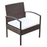vidaXL 4 Piece Garden Lounge Set with Cushions Poly Rattan Brown, 42672