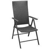 vidaXL Stackable Garden Chairs 2 pcs Poly Rattan Black, 42796