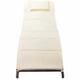 vidaXL Folding Sun Lounger with Cushion Poly Rattan Brown, 42857