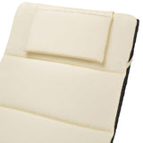 vidaXL Folding Sun Lounger with Cushion Poly Rattan Black, 42858