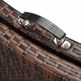 vidaXL Folding Sun Loungers 2 pcs with Table Poly Rattan Brown, 42859