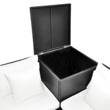 vidaXL 4 Piece Garden Lounge Set with Cushions Poly Rattan Black, 42893