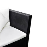vidaXL 4 Piece Garden Lounge Set with Cushions Poly Rattan Black, 42895