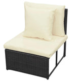 vidaXL 8 Piece Garden Lounge Set with Cushions Poly Rattan Black, 42897
