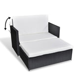 vidaXL 2 Piece Garden Lounge Set with Cushions Poly Rattan Black, 43071