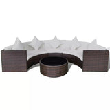 vidaXL 2 Piece Garden Lounge Set with Cushions Poly Rattan Brown, 43073