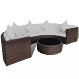 vidaXL 2 Piece Garden Lounge Set with Cushions Poly Rattan Brown, 43073