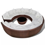 vidaXL 10 Piece Garden Lounge Set with Cushions Poly Rattan Brown, 43075