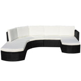 vidaXL 4 Piece Garden Lounge Set with Cushions Poly Rattan Black, 43299