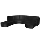vidaXL 4 Piece Garden Lounge Set with Cushions Poly Rattan Black, 43299