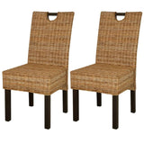 vidaXL Dining Chair 2 pcs Kubu Rattan Mango Wood, 243638