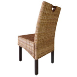 vidaXL Dining Chair 2 pcs Kubu Rattan Mango Wood, 243638