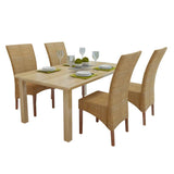 vidaXL Dining Chairs 4 pcs Brown Natural Rattan, 274204