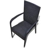 vidaXL Garden Chairs 4 pcs Poly Rattan Black, 274349