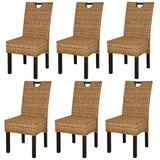 vidaXL Dining Chair 6 pcs Kubu Rattan Mango Wood, 274361