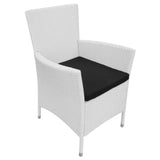 vidaXL Garden Chairs 4 pcs with Cushions Poly Rattan Cream White, 274415