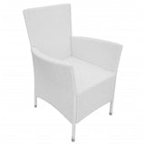 vidaXL Garden Chairs 4 pcs with Cushions Poly Rattan Cream White, 274415